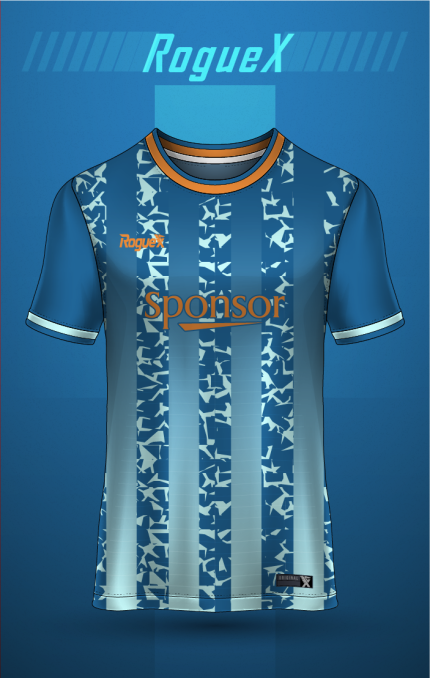 Glitch Vertical Pixel Stripe Jersey - Teal/Orange