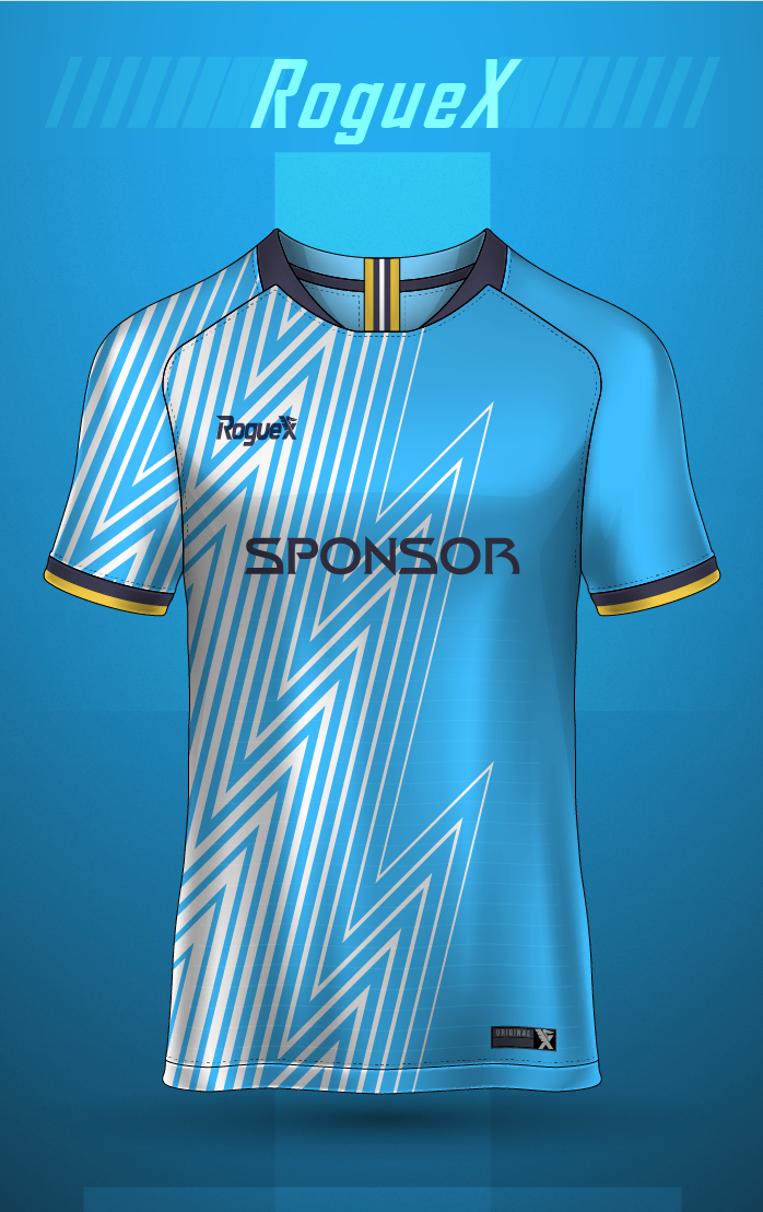 473-2 Velocity Bolt ZigZag Jersey - Cyan/White/Yellow - Image 1