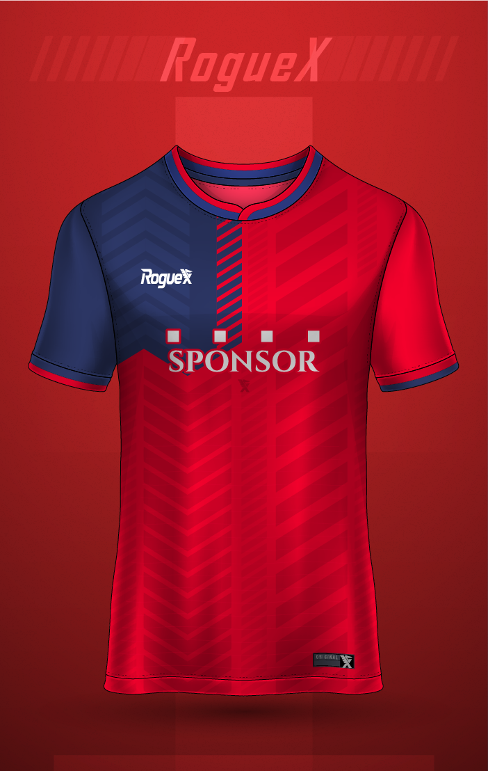 494-2 Titan Shield Chevron Jersey - Red/Navy - Image 1