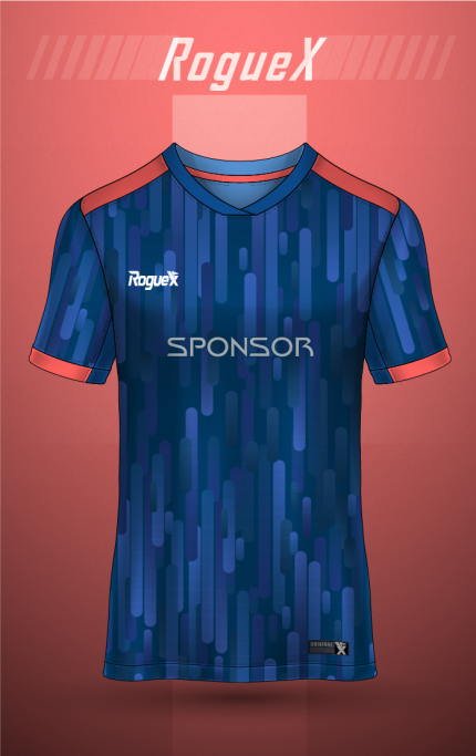 Kinetic Rain Stream Jersey - Blue/Coral