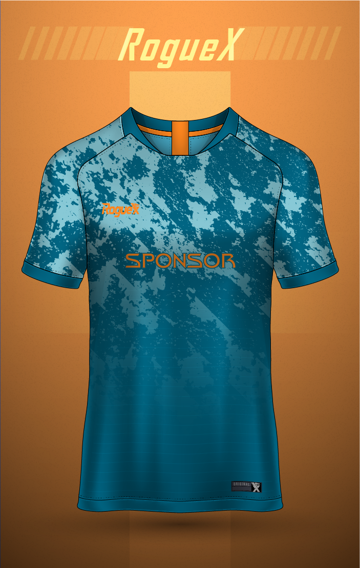 584-3 Arctic Splash Grunge Jersey - Teal/Cyan - Image 1